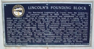 Lincoln's Founding Block Marker image. Click for full size.