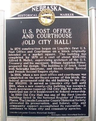U.S. Post Office and Courthouse (Old City Hall) Marker. Click for full size. U.S. Post Office and Courthouse (Old City Hall) Marker image. Click for full size.