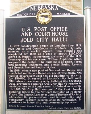 U.S. Post Office and Courthouse (Old City Hall) Marker image. Click for full size.