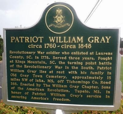 Patriot William Gray Marker. Click for full size. Patriot William Gray Marker image. Click for full size.