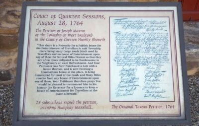 Court of Quarter Sessions, August 28, 1764 Marker. Click for full size. Court of Quarter Sessions, August 28, 1764 Marker image. Click for full size.