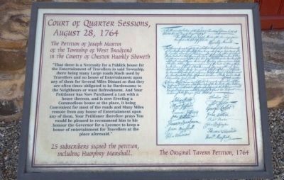 Court of Quarter Sessions, August 28, 1764 Marker image. Click for full size.