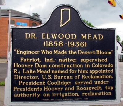 Dr. Elwood Mead Marker. Click for full size. Dr. Elwood Mead Marker image. Click for full size.