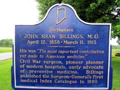 Birthplace of John Shaw Billings, M.D. Marker. Click for full size. Birthplace of John Shaw Billings, M.D. Marker image. Click for full size.