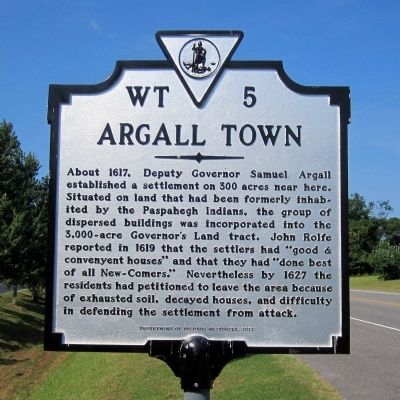 Argall Town Marker image. Click for full size.