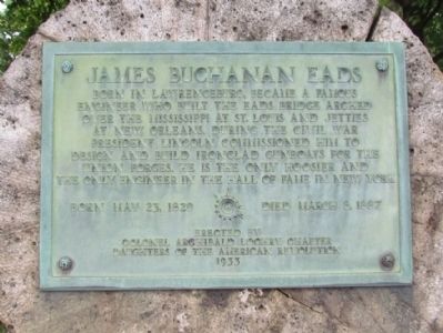 James Buchanan Eads Marker. Click for full size. James Buchanan Eads Marker image. Click for full size.