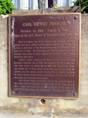 Carl Dewey Perkins Marker. Click for full size. Carl Dewey Perkins Marker image. Click for full size.