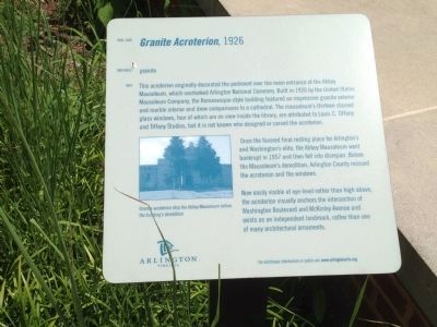 Granite Acroterion Marker. Click for full size. Granite Acroterion Marker image. Click for full size.