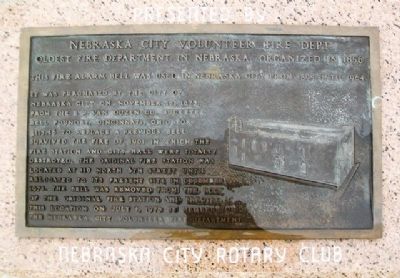 Nebraska City Volunteer Fire Dept. Marker. Click for full size. Nebraska City Volunteer Fire Dept. Marker image. Click for full size.