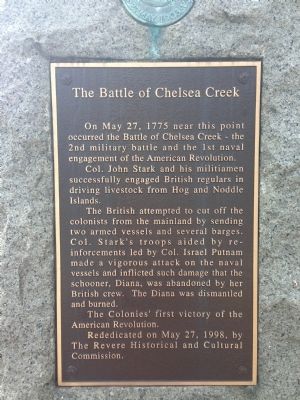 The Battle of Chelsea Creek Marker image. Click for full size.