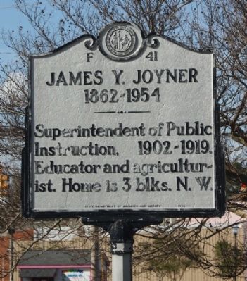 James Y. Joyner Marker. Click for full size. James Y. Joyner Marker image. Click for full size.