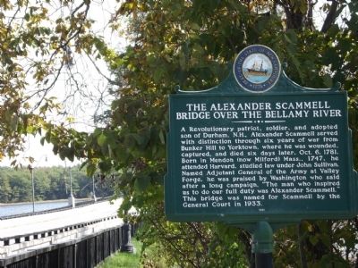 The Alexander Scammell Bridge over the Bellamy River Marker image. Click for full size.