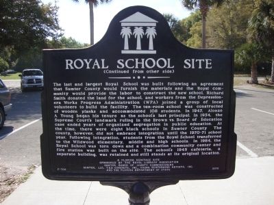 Royal School Site Marker. Click for full size. Royal School Site Marker image. Click for full size.