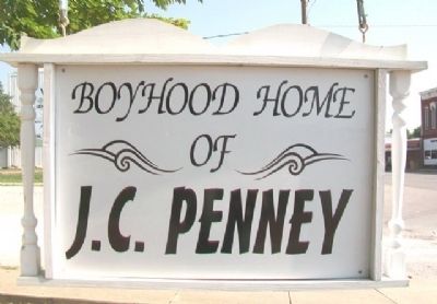 Boyhood Home of J. C. Penney Marker image. Click for full size.