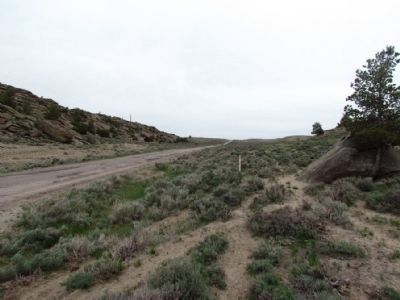 View to east along California-Mormon-Oregon Trail near marker. Click for full size. View to east along California-Mormon-Oregon Trail near marker image. Click for full size.