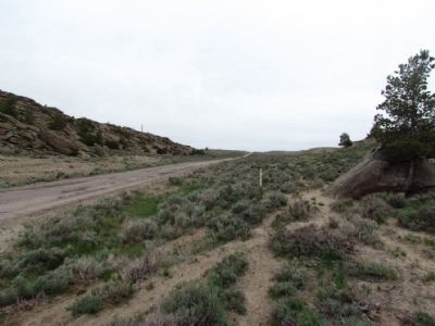 View to east along California-Mormon-Oregon Trail near marker image. Click for full size.