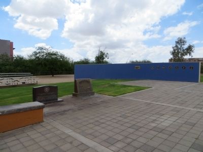 These Immortal Chaplains Marker <i>on blue wall in background</i> image. Click for full size.