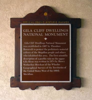 Gila Cliff Dwellings National Monument Marker image. Click for full size.