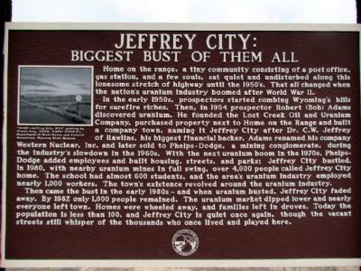 Jeffrey City Marker image. Click for full size.