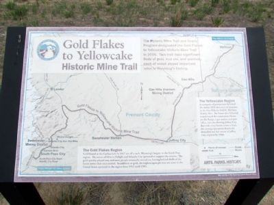 Gold Flakes to Yellowcake Historic Mine Trail Marker image. Click for full size.