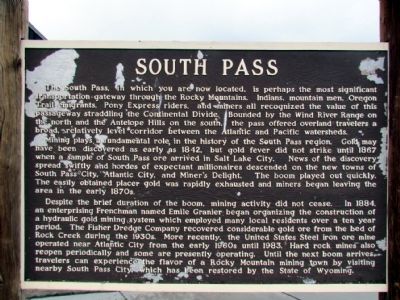 South Pass Marker image. Click for full size.