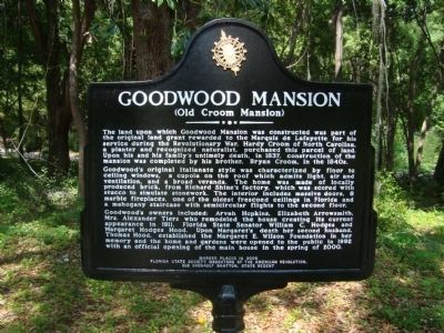 Goodwood Mansion Marker. Click for full size. Goodwood Mansion Marker image. Click for full size.