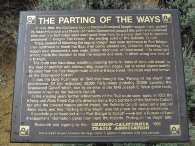 The Parting of the Ways Marker. Click for full size. The Parting of the Ways Marker image. Click for full size.