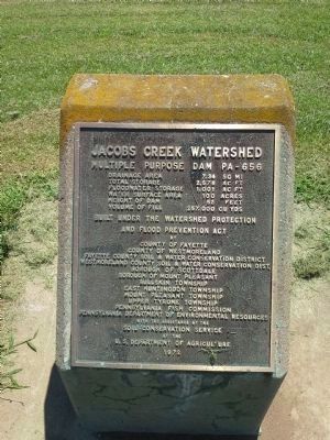 Jacobs Creek Watershed Dam Marker image. Click for full size.