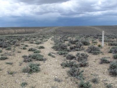 Trail Marker behind The Utah War Marker. Click for full size. Trail Marker behind The Utah War Marker image. Click for full size.