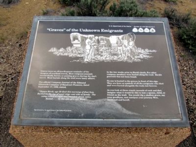 "Graves" of the Unknown Emigrants Marker. Click for full size. "Graves" of the Unknown Emigrants Marker image. Click for full size.