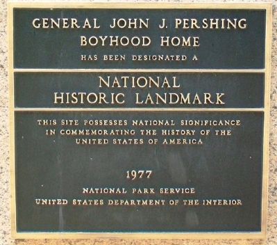 General John J. Pershing Boyhood Home NHL Marker image. Click for full size.