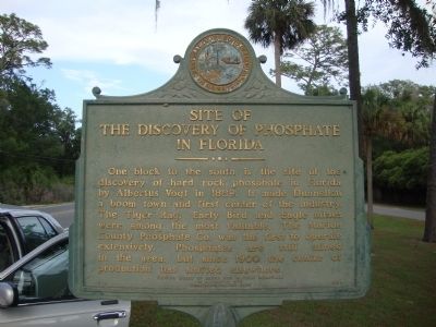 Site of the Discovery of Phosphate in Florida Marker image. Click for full size.