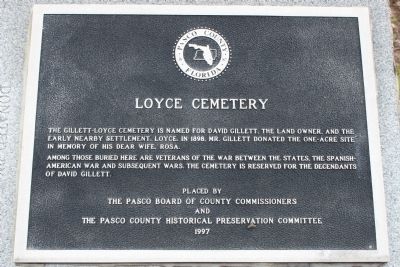 Loyce Cemetery Marker. Click for full size. Loyce Cemetery Marker image. Click for full size.
