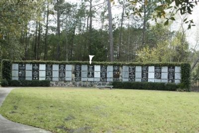 Butler's Bums Marker, indicated by white arrow, on Wall of Heroes image. Click for full size.
