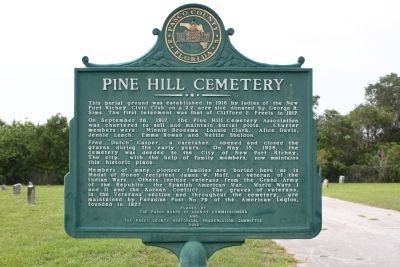 Pine Hill Cemetery Marker. Click for full size. Pine Hill Cemetery Marker image. Click for full size.