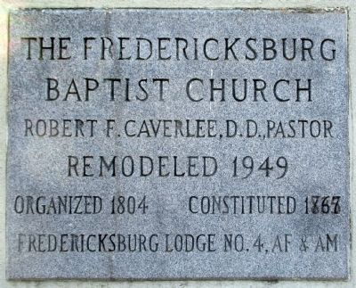 Fredericksburg Baptist Church. Click for full size. Fredericksburg Baptist Church image. Click for full size.