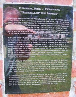 Gen. John J. Pershing Marker on Laclede Monument image. Click for full size.