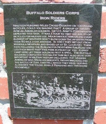 Buffalo Soldier Corps Marker on Laclede Monument image. Click for full size.