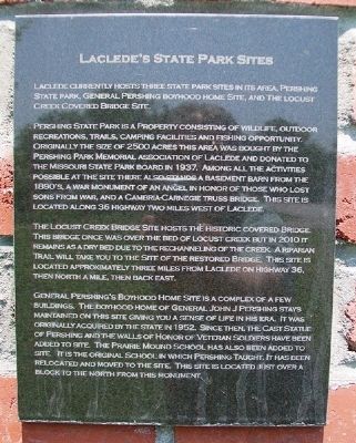 Laclede's State Park Sites Marker on Lacled Monument image. Click for full size.