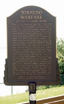 Torpedo Warfare on the St. Johns River Marker image. Click for full size.