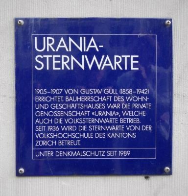 Uraniasternwarte Marker image. Click for full size.