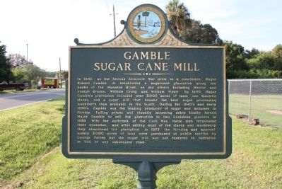 Gamble Sugar Cane Mill Marker image. Click for full size.