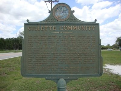 Gillette Community Marker. Click for full size. Gillette Community Marker image. Click for full size.