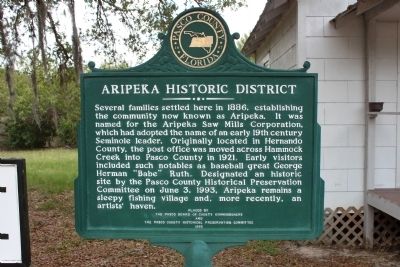 Aripeka Historic District Marker image. Click for full size.