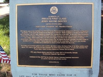 Private First Class Jerry Wayne Gentry Marker image. Click for full size.