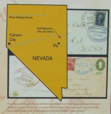 Pony Express Route and Letters image. Click for full size.