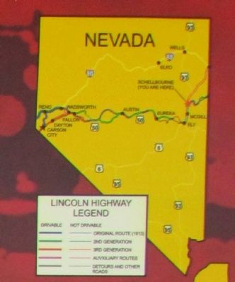 Lincoln Highway Route in Nevada image. Click for full size.
