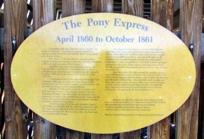 The Pony Express Marker. Click for full size. The Pony Express Marker image. Click for full size.