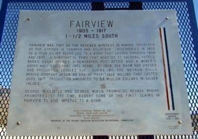 Fairview Marker. Click for full size. Fairview Marker image. Click for full size.