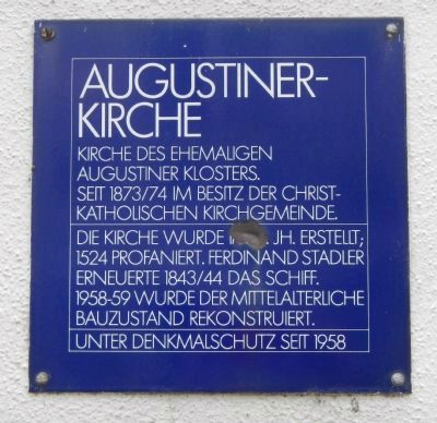 Augustinerkirche Marker. Click for full size. Augustinerkirche Marker image. Click for full size.